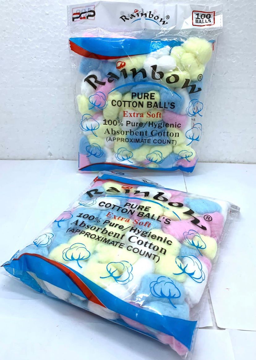 RAINBOW COTTON BALLS